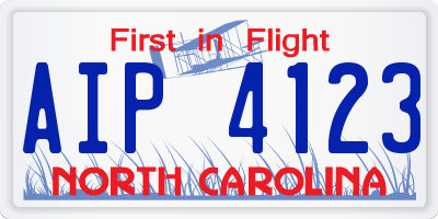 NC license plate AIP4123