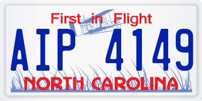NC license plate AIP4149
