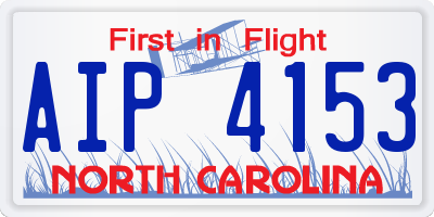 NC license plate AIP4153