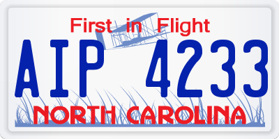 NC license plate AIP4233