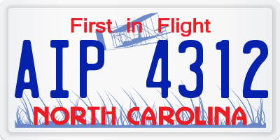 NC license plate AIP4312