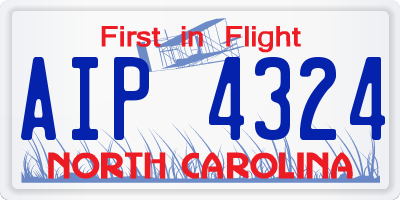 NC license plate AIP4324
