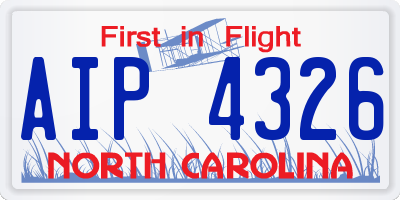 NC license plate AIP4326