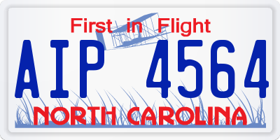 NC license plate AIP4564