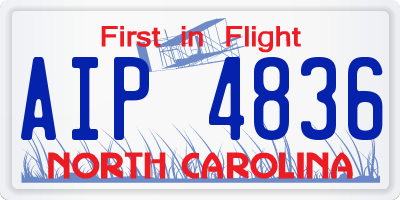 NC license plate AIP4836