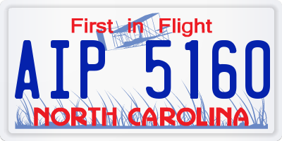 NC license plate AIP5160