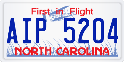 NC license plate AIP5204