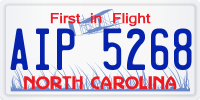 NC license plate AIP5268