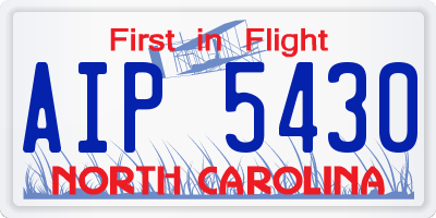 NC license plate AIP5430