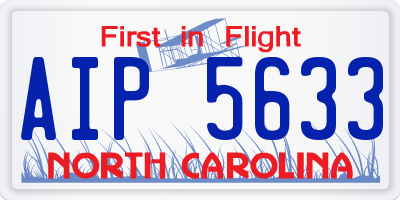 NC license plate AIP5633