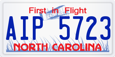 NC license plate AIP5723