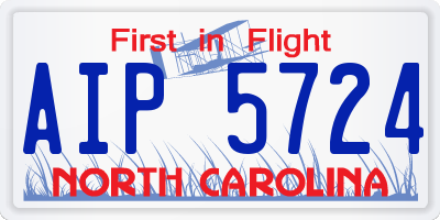 NC license plate AIP5724