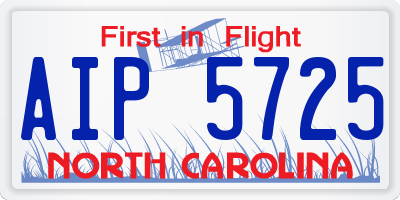 NC license plate AIP5725