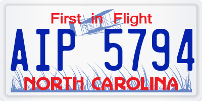 NC license plate AIP5794