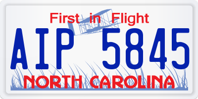 NC license plate AIP5845
