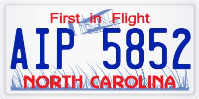 NC license plate AIP5852