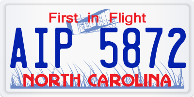 NC license plate AIP5872