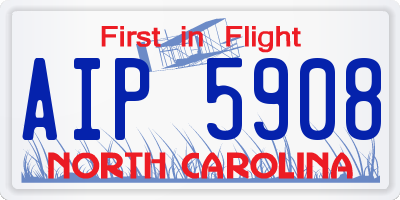 NC license plate AIP5908