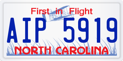NC license plate AIP5919
