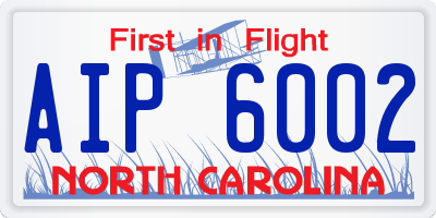 NC license plate AIP6002