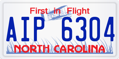 NC license plate AIP6304