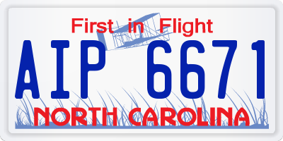 NC license plate AIP6671
