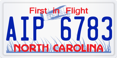 NC license plate AIP6783