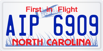 NC license plate AIP6909