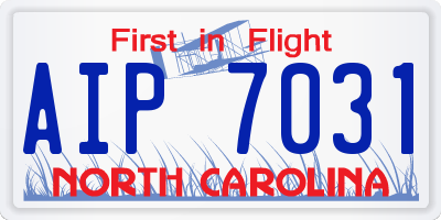 NC license plate AIP7031