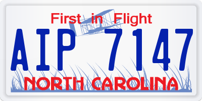 NC license plate AIP7147
