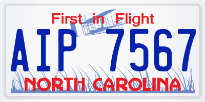NC license plate AIP7567