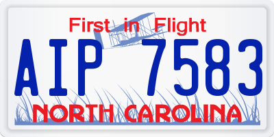 NC license plate AIP7583