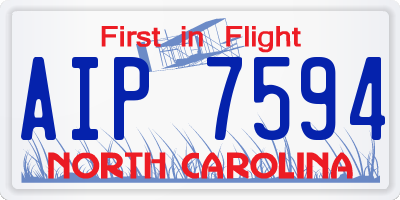 NC license plate AIP7594
