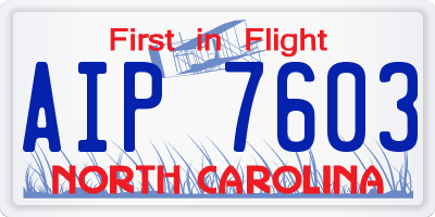 NC license plate AIP7603