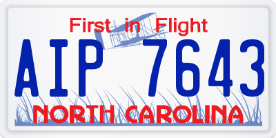 NC license plate AIP7643
