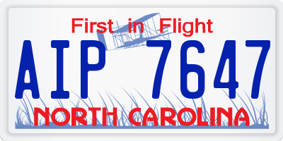 NC license plate AIP7647