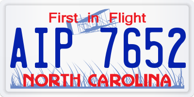 NC license plate AIP7652