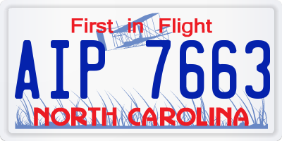 NC license plate AIP7663