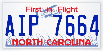 NC license plate AIP7664