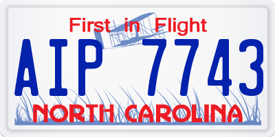 NC license plate AIP7743