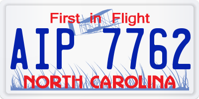 NC license plate AIP7762
