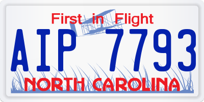 NC license plate AIP7793