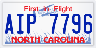 NC license plate AIP7796
