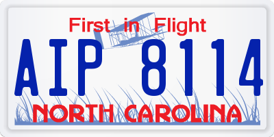 NC license plate AIP8114