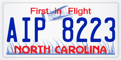 NC license plate AIP8223