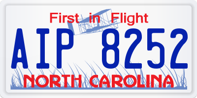 NC license plate AIP8252