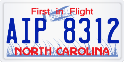 NC license plate AIP8312