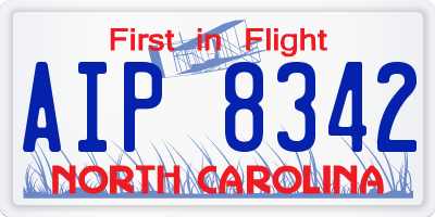 NC license plate AIP8342