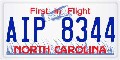 NC license plate AIP8344