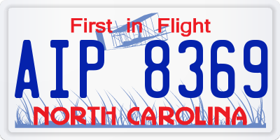 NC license plate AIP8369